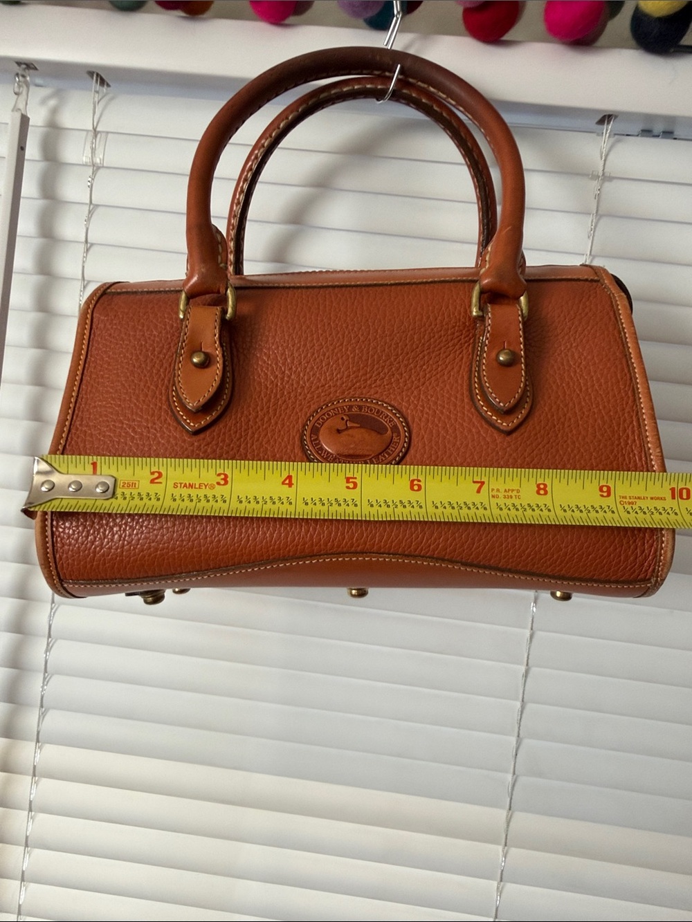 Dooney & Bourke Vintage Pebbled Leather Satchel - Tan Brown - Picture 6 of 16